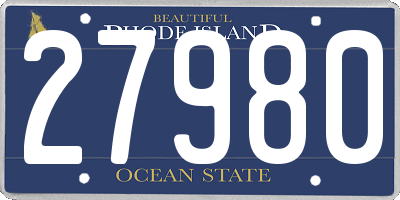 RI license plate 27980