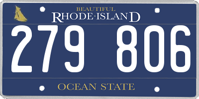 RI license plate 279806