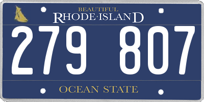 RI license plate 279807