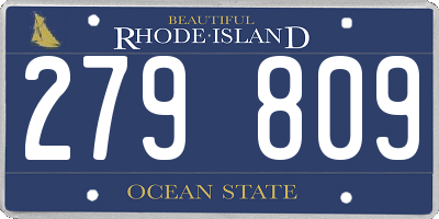 RI license plate 279809