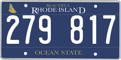 RI license plate 279817