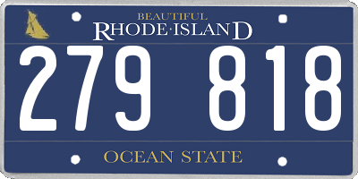 RI license plate 279818