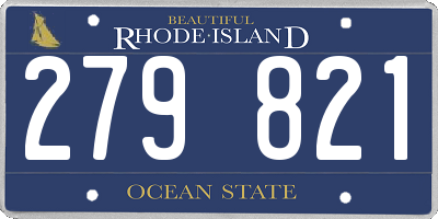 RI license plate 279821