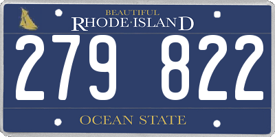 RI license plate 279822
