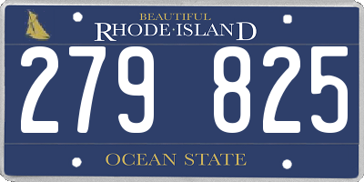 RI license plate 279825