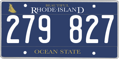 RI license plate 279827