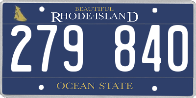 RI license plate 279840