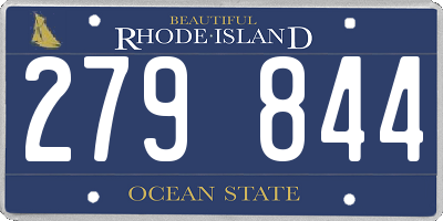 RI license plate 279844