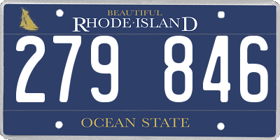 RI license plate 279846