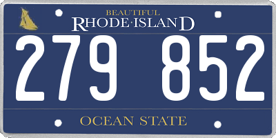 RI license plate 279852