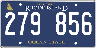 RI license plate 279856