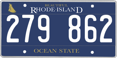 RI license plate 279862