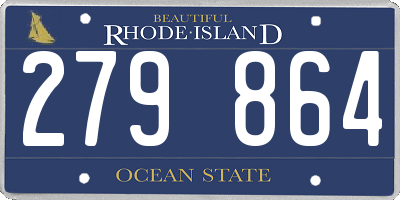 RI license plate 279864