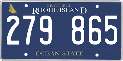 RI license plate 279865