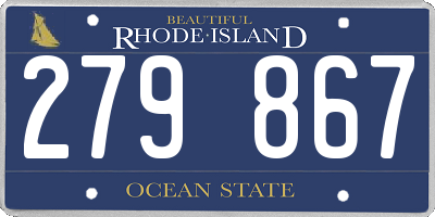 RI license plate 279867