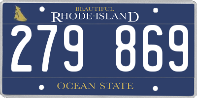 RI license plate 279869