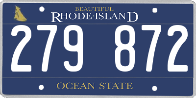 RI license plate 279872