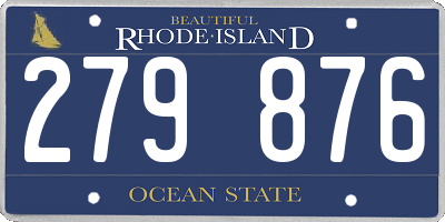 RI license plate 279876