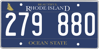 RI license plate 279880