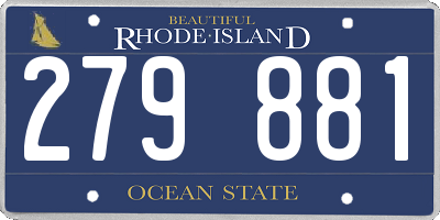 RI license plate 279881