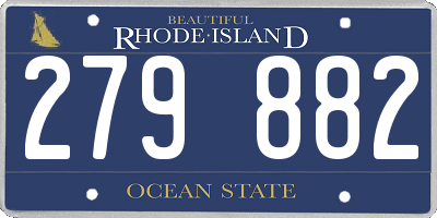 RI license plate 279882
