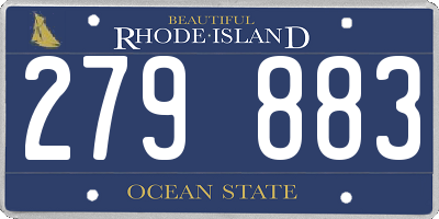 RI license plate 279883