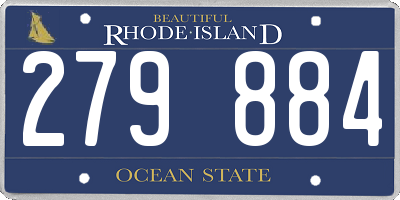 RI license plate 279884