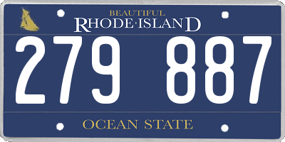 RI license plate 279887