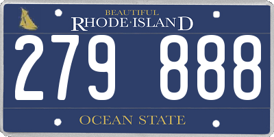 RI license plate 279888