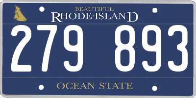 RI license plate 279893