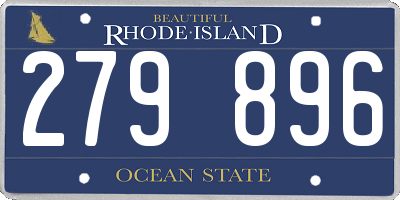 RI license plate 279896