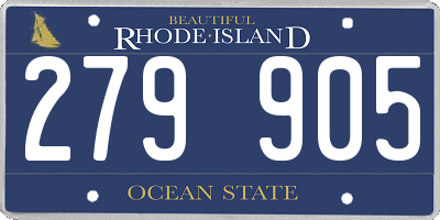 RI license plate 279905