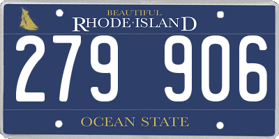 RI license plate 279906