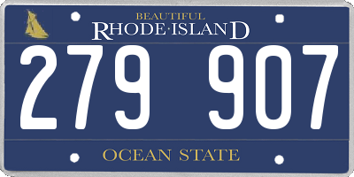 RI license plate 279907
