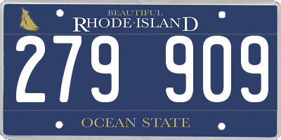 RI license plate 279909
