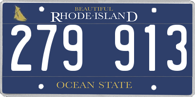RI license plate 279913