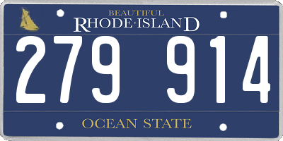 RI license plate 279914