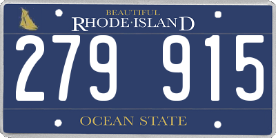 RI license plate 279915