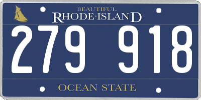 RI license plate 279918