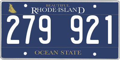 RI license plate 279921