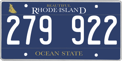 RI license plate 279922