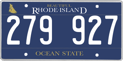 RI license plate 279927