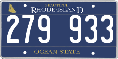RI license plate 279933