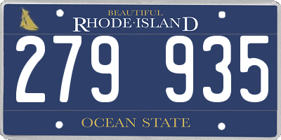RI license plate 279935