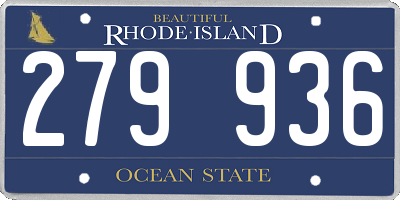 RI license plate 279936
