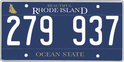 RI license plate 279937