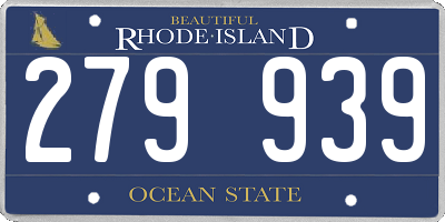 RI license plate 279939