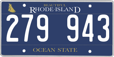RI license plate 279943