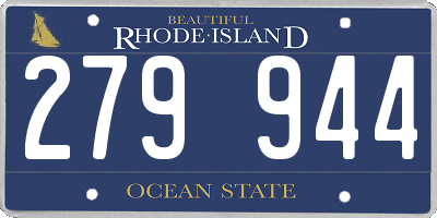 RI license plate 279944