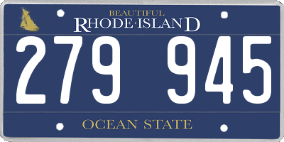 RI license plate 279945